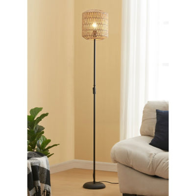 George Home black rattan floor lamp - British product
