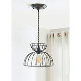 George Home black curved wire metal shade 28x28x22cm, imported from the UK