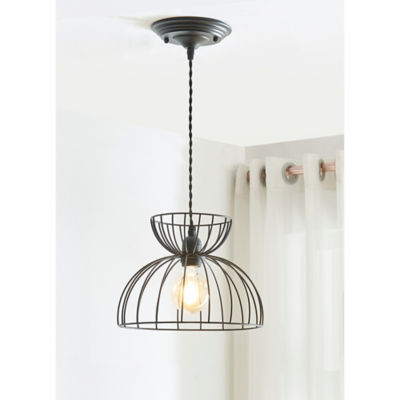 George Home black curved wire metal shade 28x28x22cm, imported from the UK