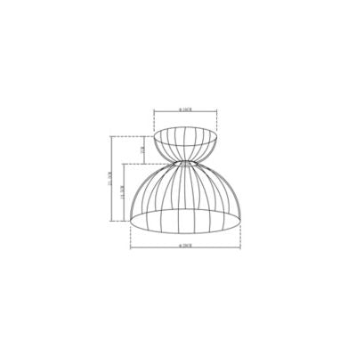 George Home black curved wire metal shade 28x28x22cm, imported from the UK