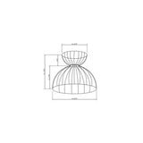 George Home black curved wire metal shade 28x28x22cm, imported from the UK