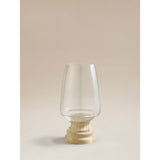 George Home clear hurricane vase with wood base (British brand)