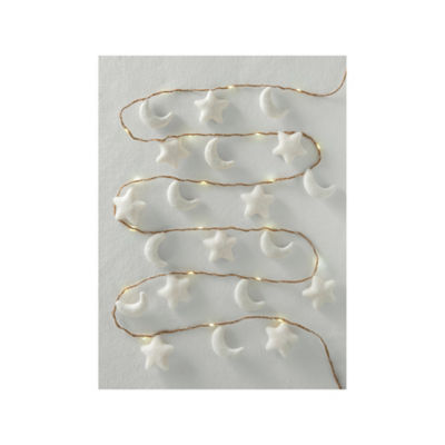 George Home cream felt moon and stars string lights 220cm, UK version