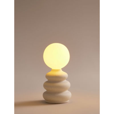 George Home cream ceramic battery decorative light, UK version