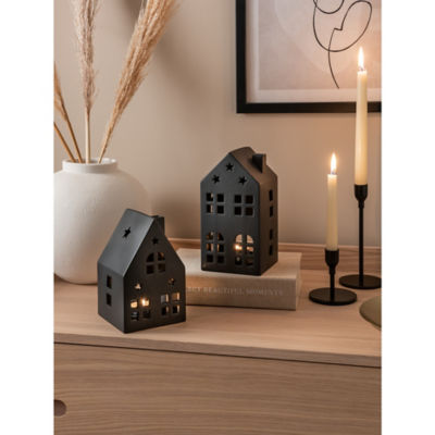 Stacey Solomon black ceramic candle holder set of 2 - British product