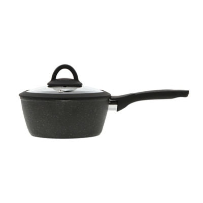 George Home black marble effect soft grip saucepan 18cm, UK version