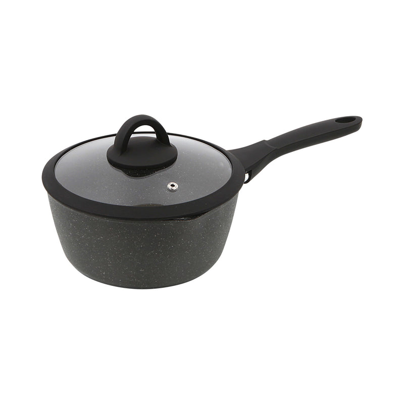 George Home black marble effect soft grip saucepan 20cm, UK version