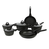 Black marble effect non-stick pan set of 7 - British product