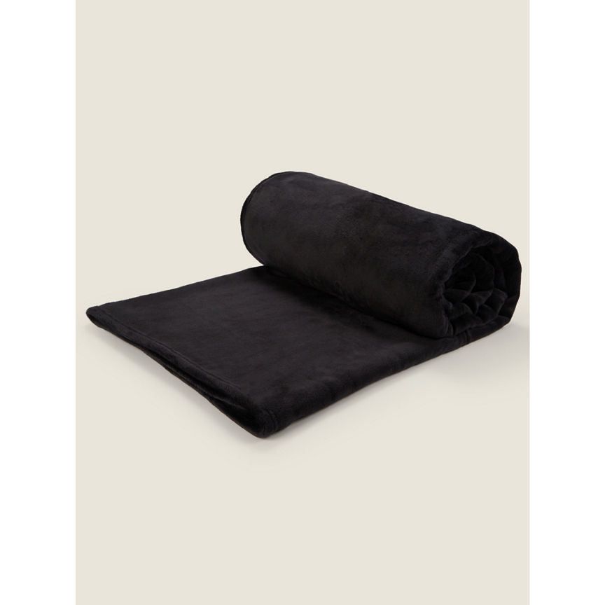 George Home Black Plain Blanket