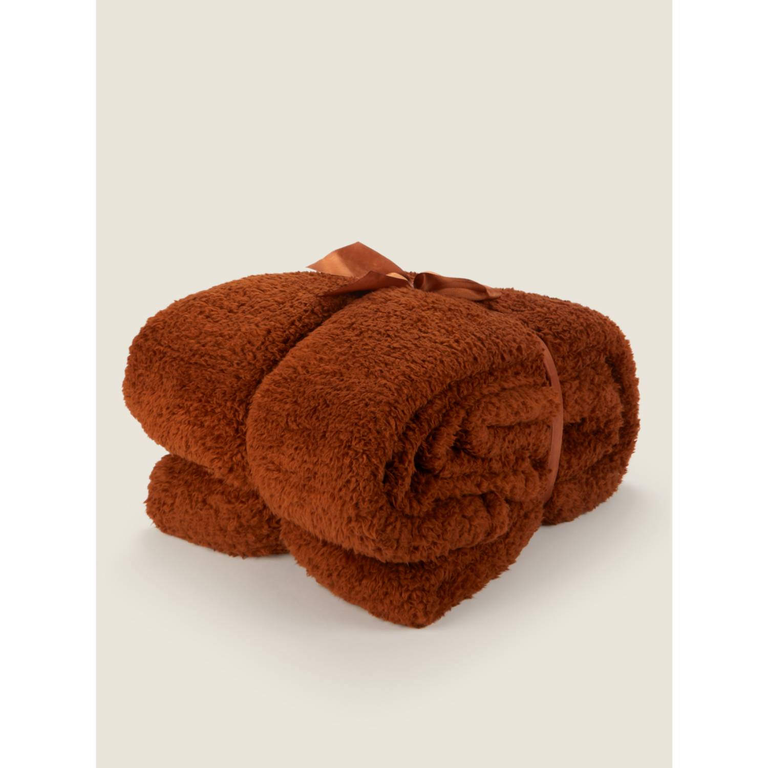George Home orange plain teddy throw 220x200 cm, UK version
