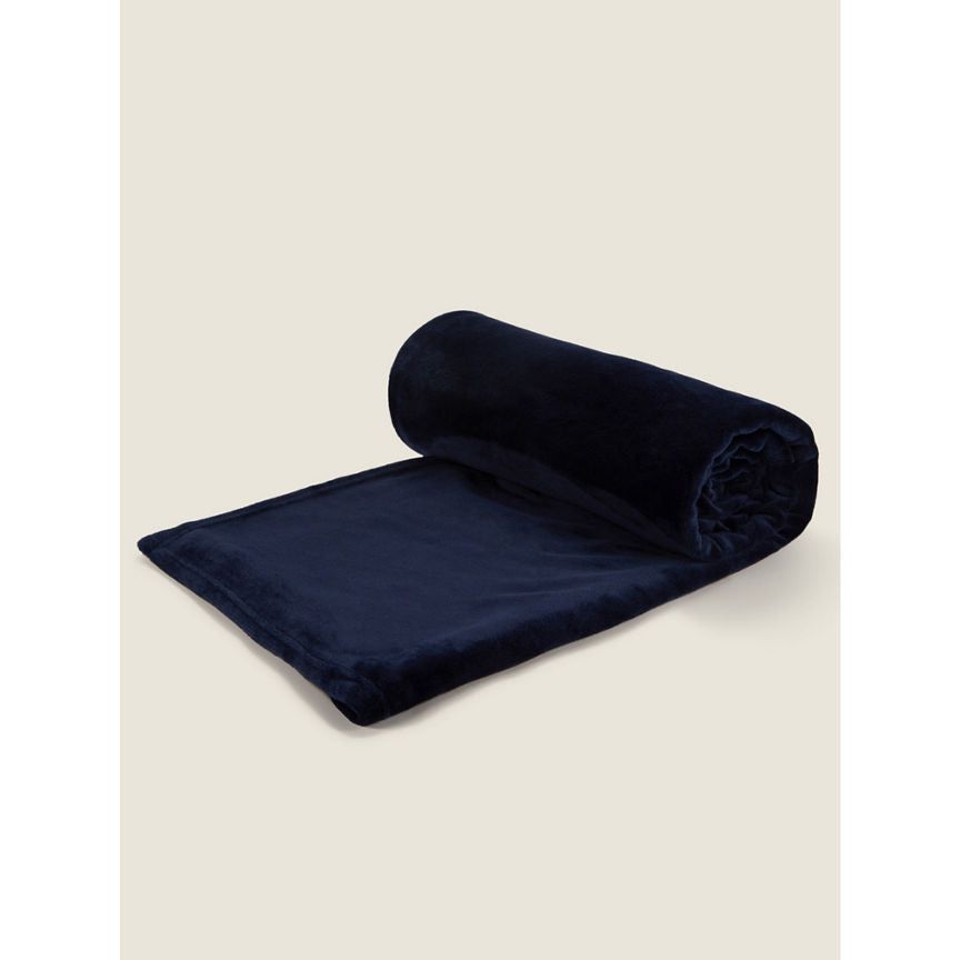 George Home Navy Super-Soft Throw GOODS ASDA   