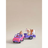 Hapello horse trailer toy set with doll and horse (British brand)