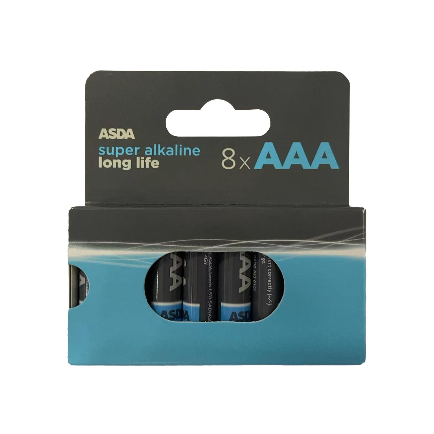 Asda super alkaline AAA batteries 8 pack (British brand)