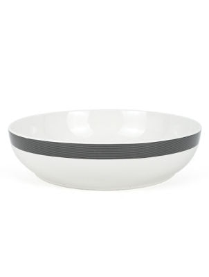 ASDA George Home Black Stripe Pasta Bowl Porcelain 21.7x21.7x5.4cm- Buy online at McGrocer