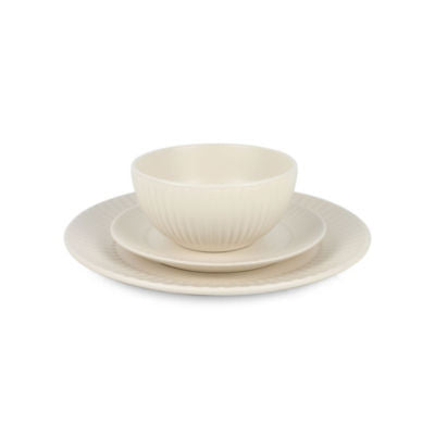 George Home Natural Wide Ribbed dinner set 12 piece, UK version