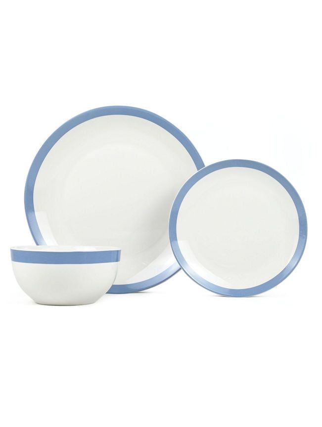 George Home White & Blue Stripe Dinner Set - 12 Piece