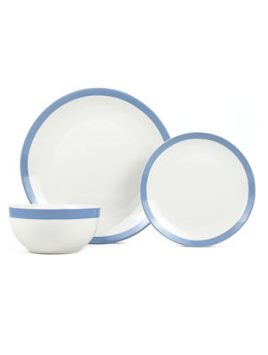 George Home White & Blue Stripe Dinner Set 12 Piece