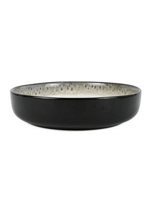 George Home Schwarze Steinzeug-Pastaschüssel mit reaktiver Glasur