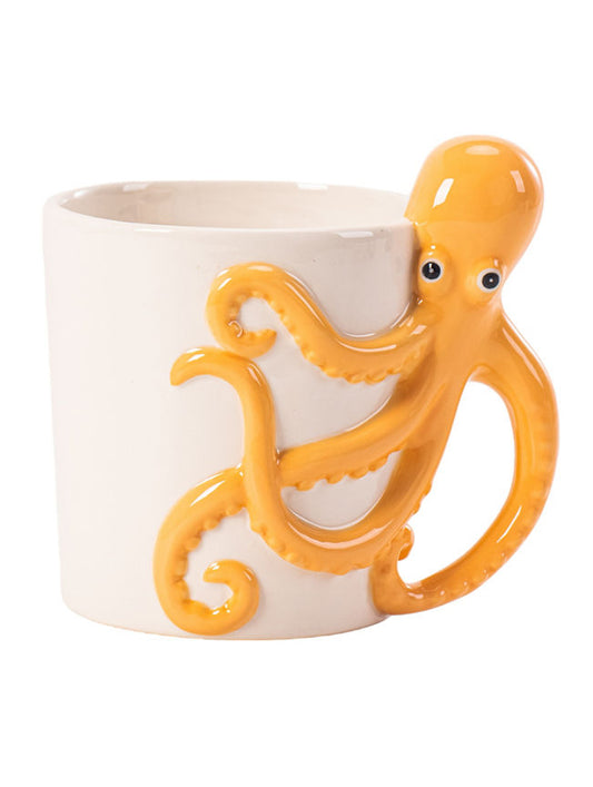 George Home White & Yellow 3D Octopus-Shaped Mug GOODS ASDA   