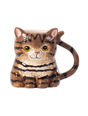 George Home brown cat-shaped mug (British brand)