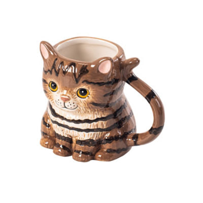 George Home brown cat-shaped mug (British brand)