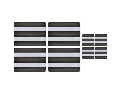 George Home black and white stripe placemat and coaster set, UK version