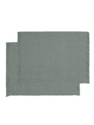 George Home green fringe placemats, imported from the UK
