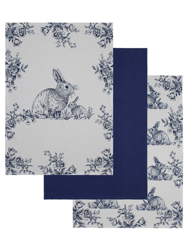 George Home Blue Rabbit Tea Towels