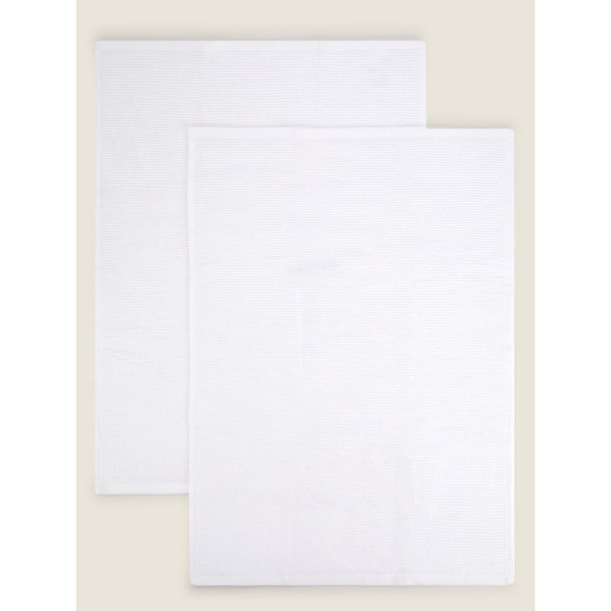 George Home White Ribbed Tea Towels GOODS ASDA   