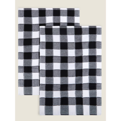 George Home black white check tea towel 65x42cm, UK version