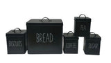 George Home Black Kitchen Canister Storage Set 5, UK version
