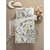 George Home White Safari Reversible Cotton Duvet Set - Toddler GOODS ASDA   