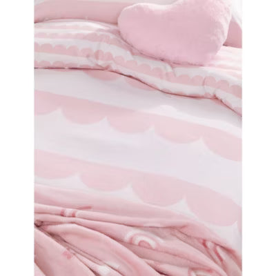 ASDA George Home Pink Scallop Microfibre Reversible Duvet Set Single- Buy online at McGrocer