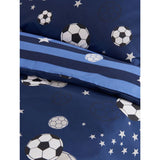 George Home Blue Football Microfibre Reversible Duvet Set - Single