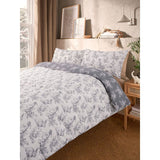 George Home Grey & White Homestead Bunny Toile Reversble Duvet Set -Single GOODS ASDA   