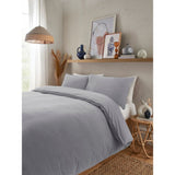 George Home Grey Relaxed Washed Cotton Duvet Set Double
