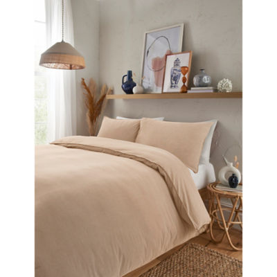 George Home natural relaxed washed cotton duvet set single, UK version