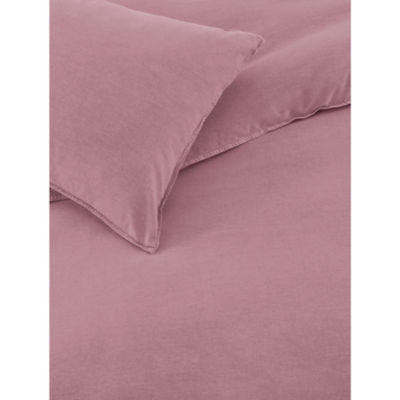 George Home pink relaxed washed cotton duvet set double, UK version