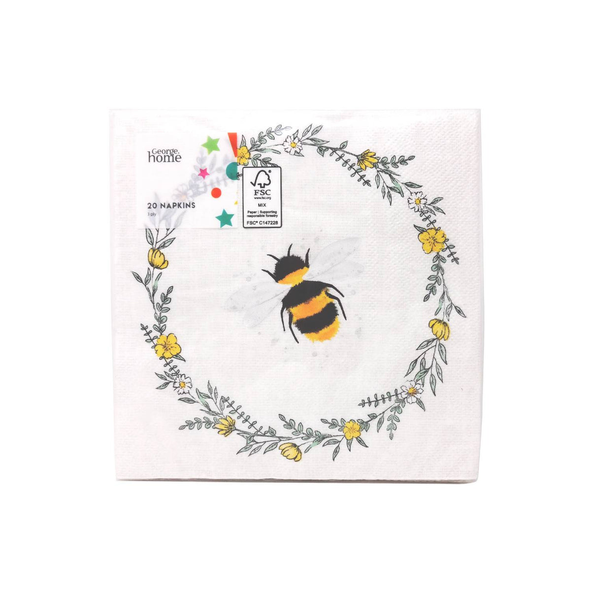 George Home Bee Napkins pack of 20 3ply, imported from the UK