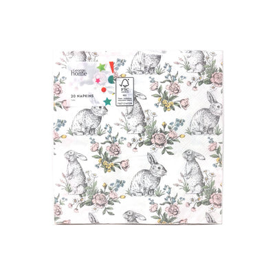 ASDA George Home Bunny Napkins Paper Napkins Pack of 20 33x33cm- Buy online at McGrocer