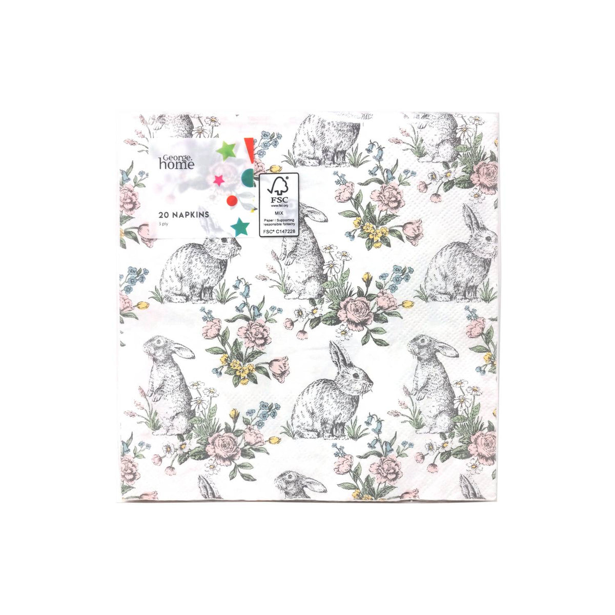 George Home bunny napkins pack of 20 (British brand)