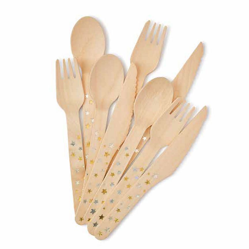 George Home Metallic Print wooden cutlery GOODS ASDA   