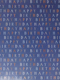 George navy text wrapping paper 3m, UK version