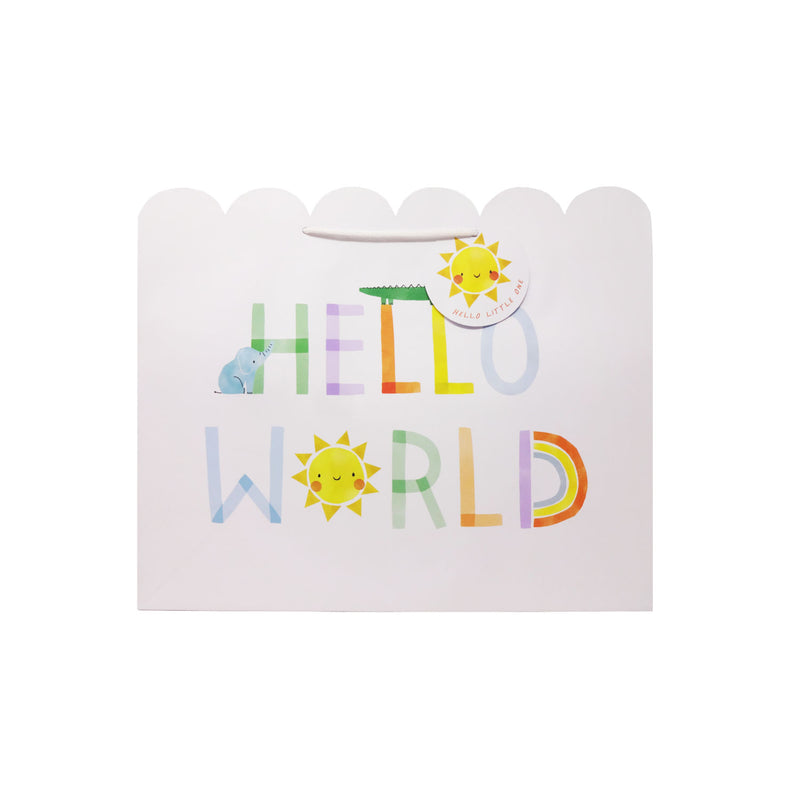 George Hello World XL landscape gift bag, UK version