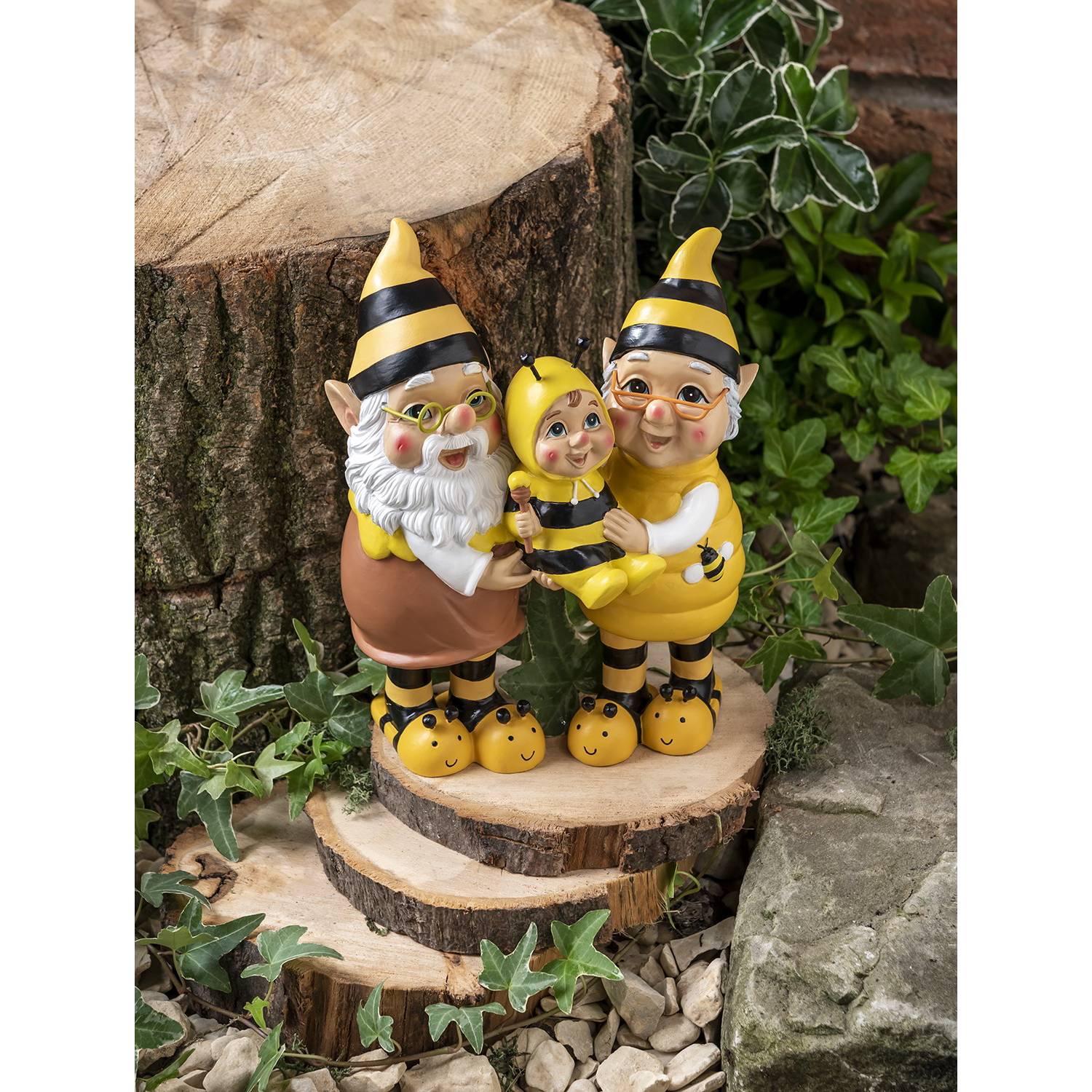 George Home bee family gnome 16.5x9.3x20.5cm - British product