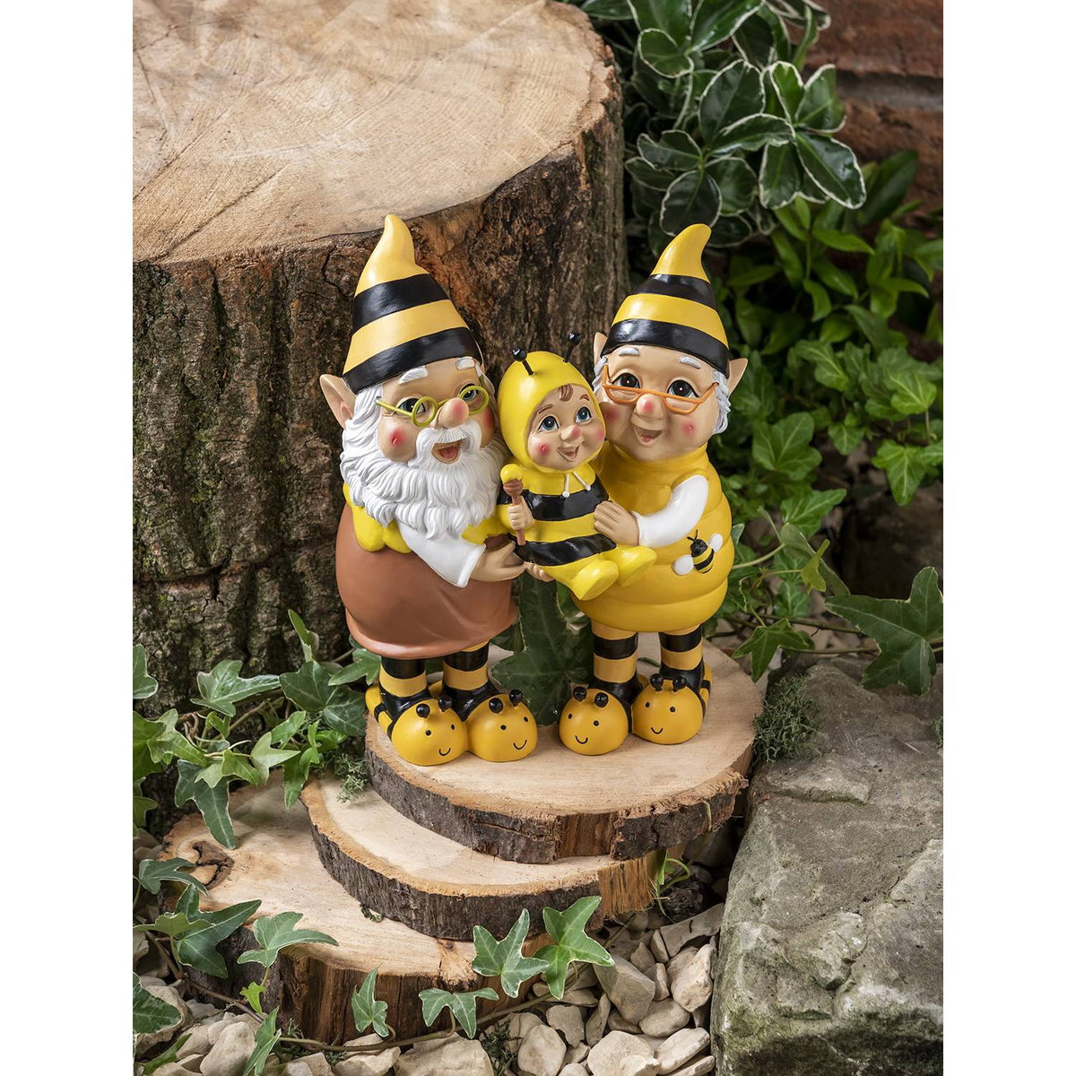 George Home bee family gnome 16.5x9.3x20.5cm - British product