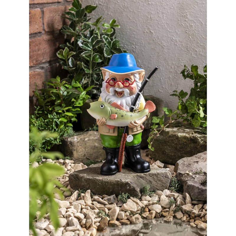 George Home fishing gnome garden ornament 23.5cm, imported from the UK