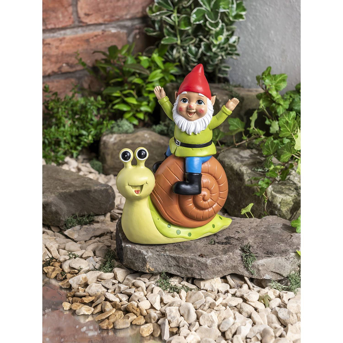 George Home Gnorman riding snail ornament 15cm - British product