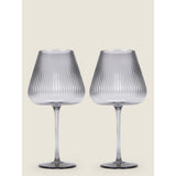 George Home grey ribbed wine glass set of two 230ml, UK version