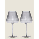 George Home Grey Ribbed Wine Glass - Set of 2 GOODS ASDA   